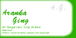 aranka ging business card